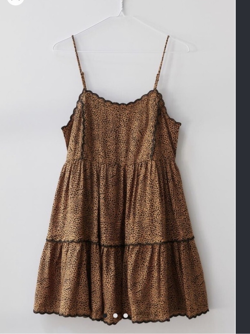 Urban Outfitters Hanna Rayon Tiered Scallop Babydoll Mini Dress